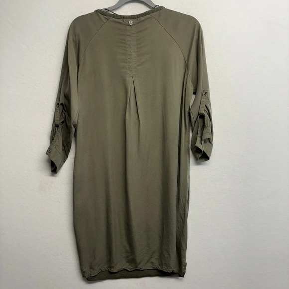 prAna Women's Hensley Henley Dress in Rye Green Size Small Mixed Fabrics - Picture 4 of 8